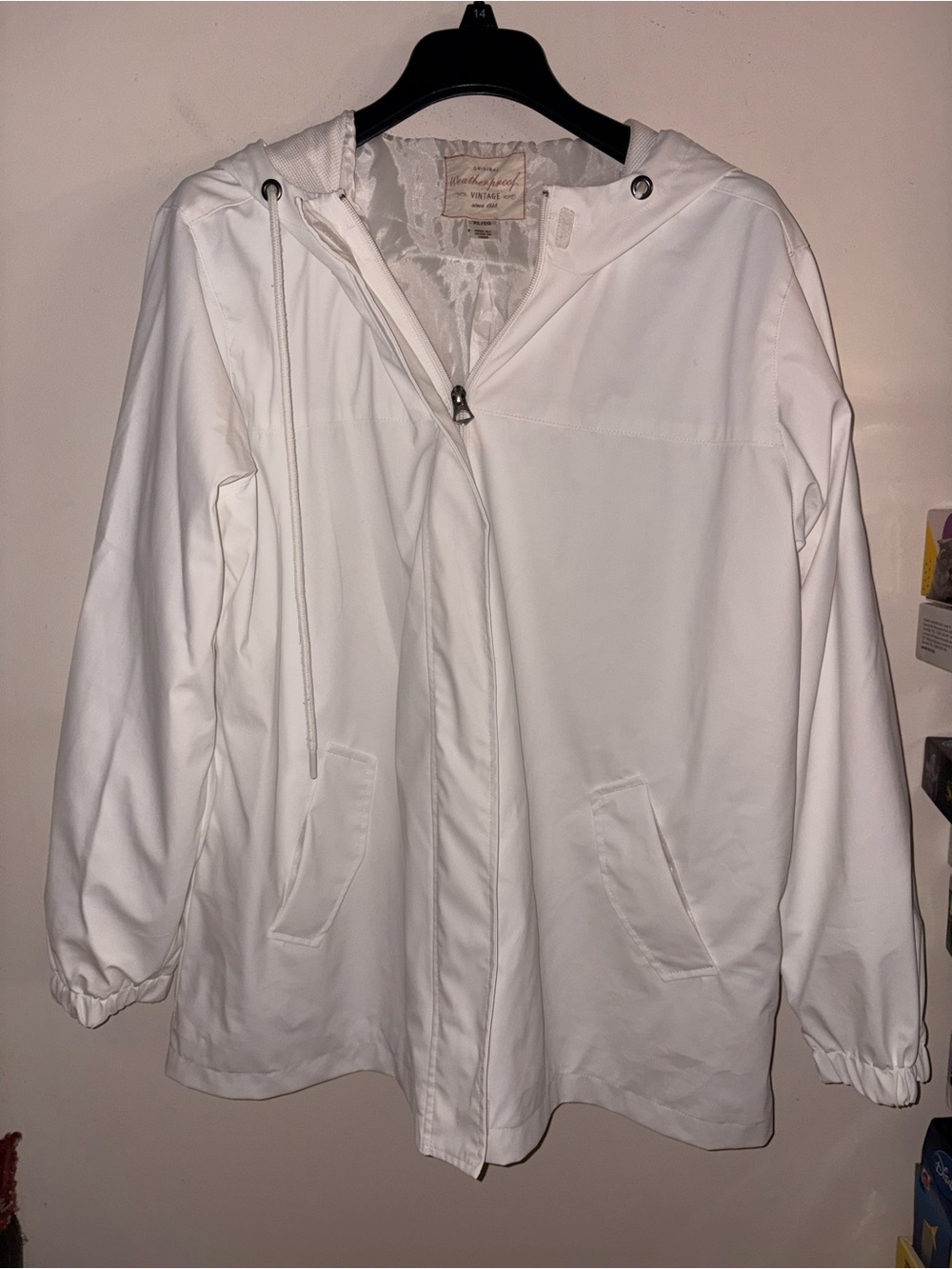 Weatherproof Vintage size XL white windbreaker rain jacket
